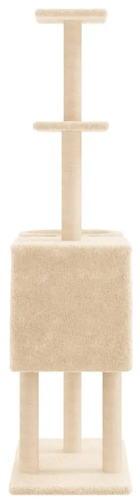 Árvore para gatos c/ postes arranhadores sisal 145 cm cor creme