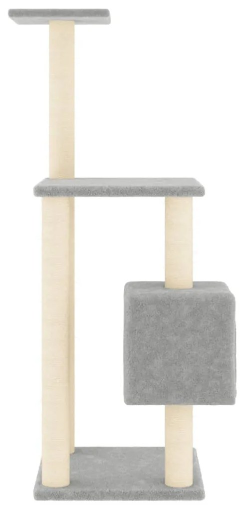 Árvore p/ gatos c/ postes arranhadores sisal 104 cm cinza-claro