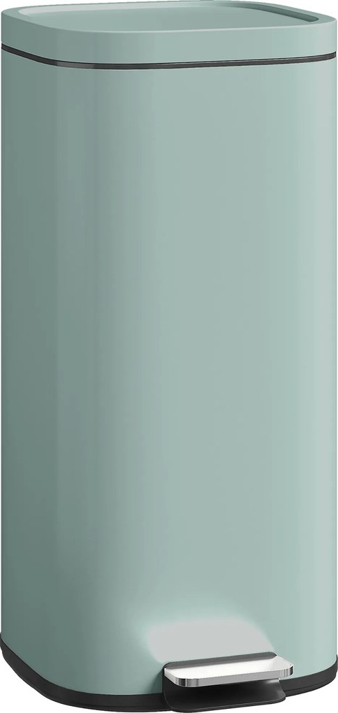 HOMCOM Lixeira de cozinha 30L lata de pedal com tampa, função Soft-Close e de manter aberta para cozinha, casa | Aosom Portugal