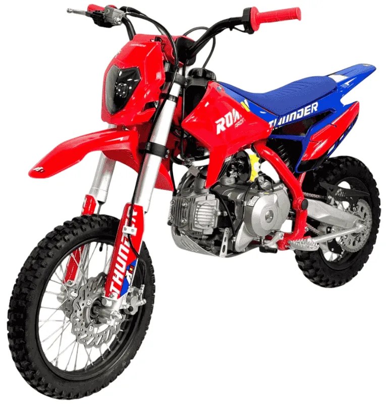 MOTO Crianças MINICROSS Gasolina semi-automático 110CC Thunder 14"/12" arranque elétrico e pedal Vermelha