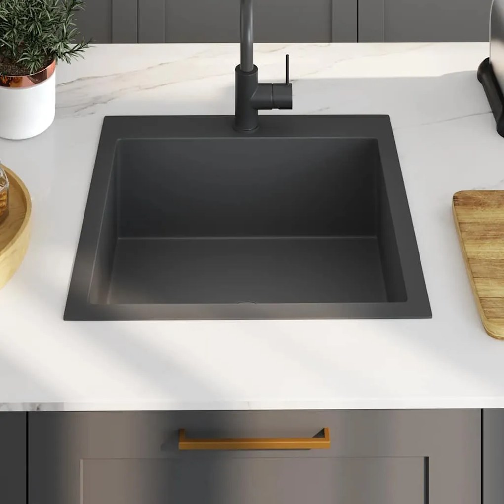 Lava-louça de cozinha artesanal aço inoxidável preto