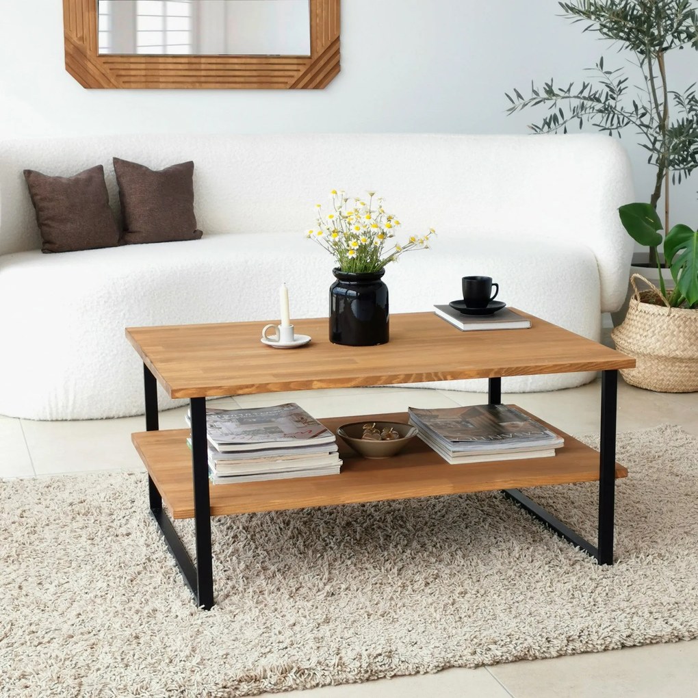Mesa de Café Neta - Carvalho - 85x40x60 cm
