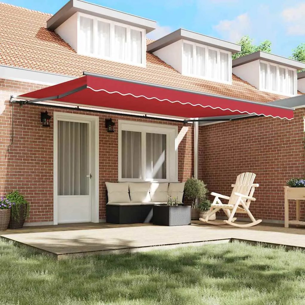 Toldo Retrátil Vermelho Manual Vermelho 450 × 350 cm
