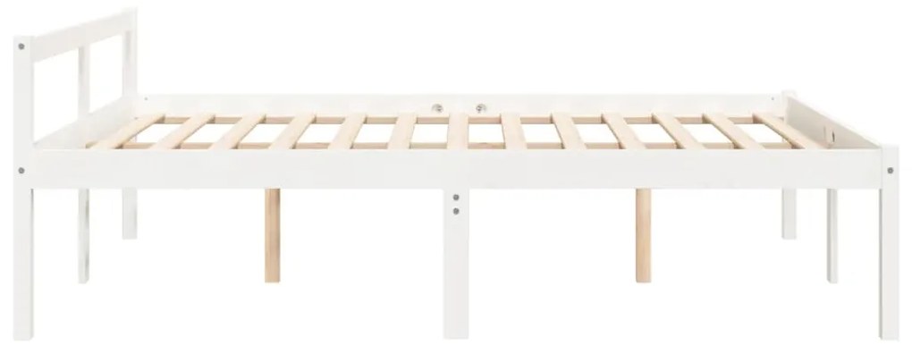 Cama para idosos king size 150x200 cm pinho maciço branco