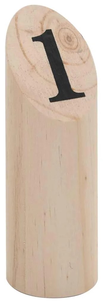 Conjunto de jogo kubb numerado em madeira