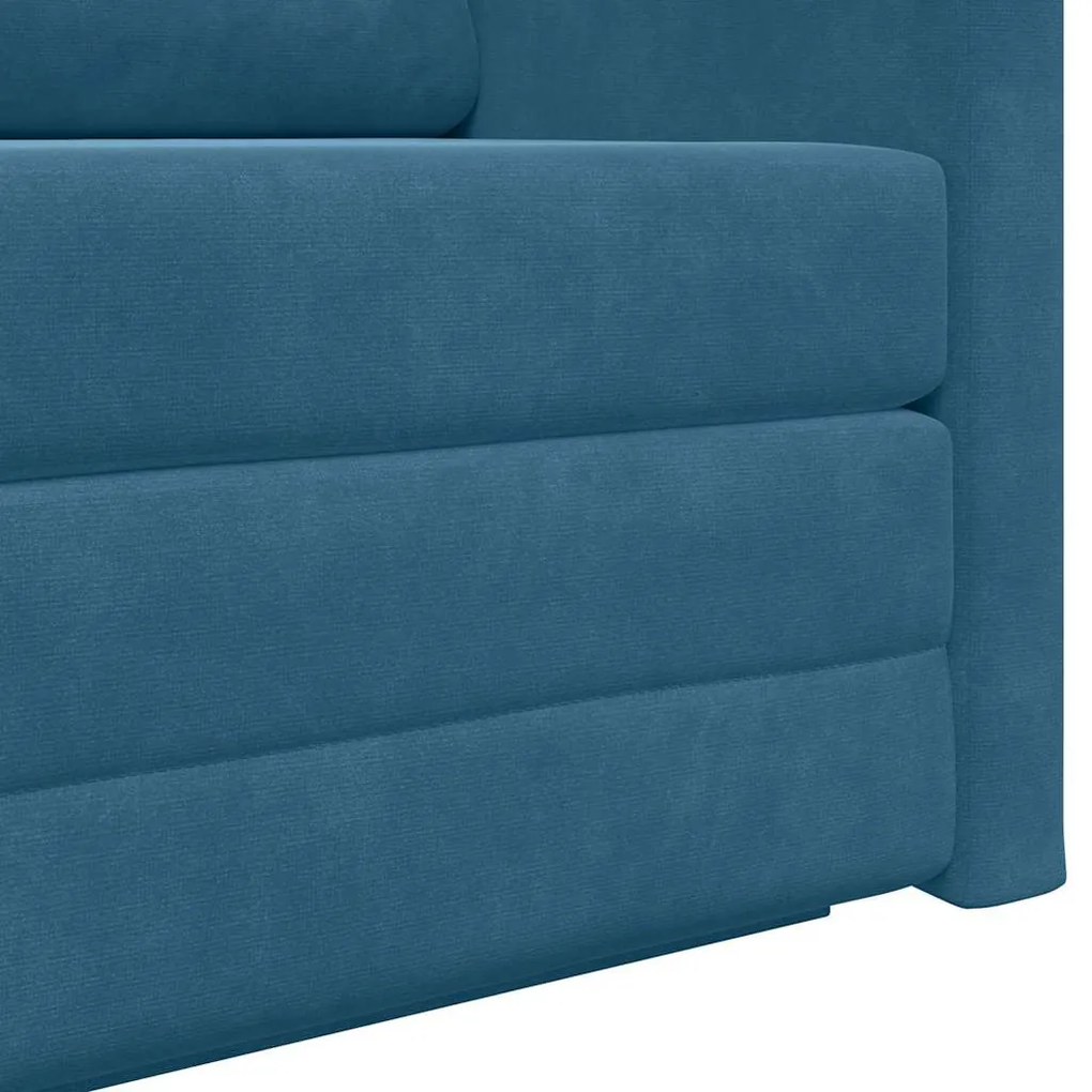 Sofá de chão-cama 2 em 1 Azul 124x204x61 cm Veludo