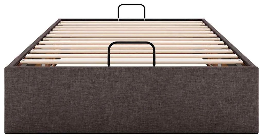 Estrutura de cama otomana sem colchão 90x190 cm castanho escuro