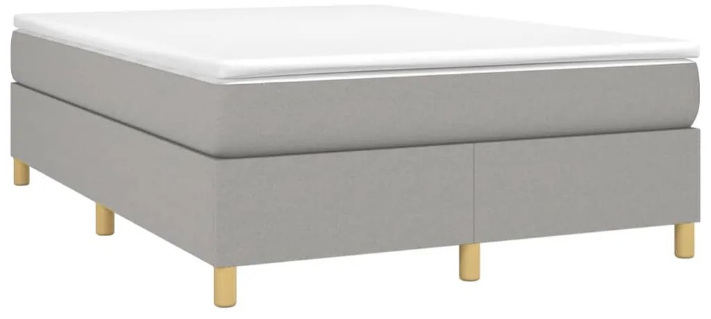 Estrutura de cama sem colchão 140x200 cm tecido cinzento-claro