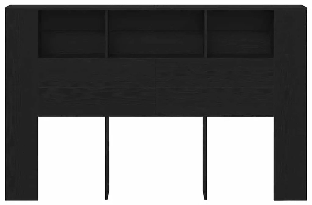 Cabeceira de Cabide Preta vidaXL - 160x19x104.5 cm Feito de Madeira de