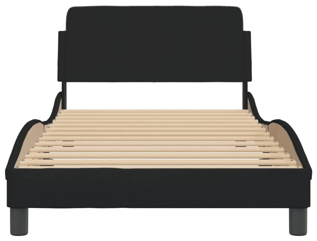 Estrutura de cama sem colchão 100x200 cm tecido preto