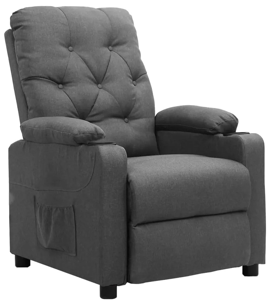 339102 vidaXL Poltrona reclinável tecido cinzento-claro