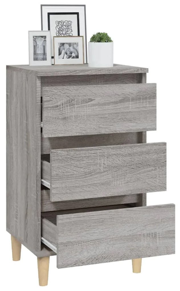 Mesa de cabeceira 40x35x70 cm derivados madeira cinza sonoma