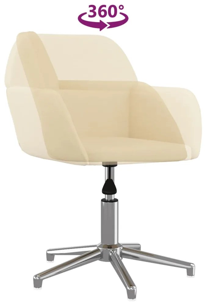 Cadeiras de jantar giratórias 2 pcs tecido cor creme