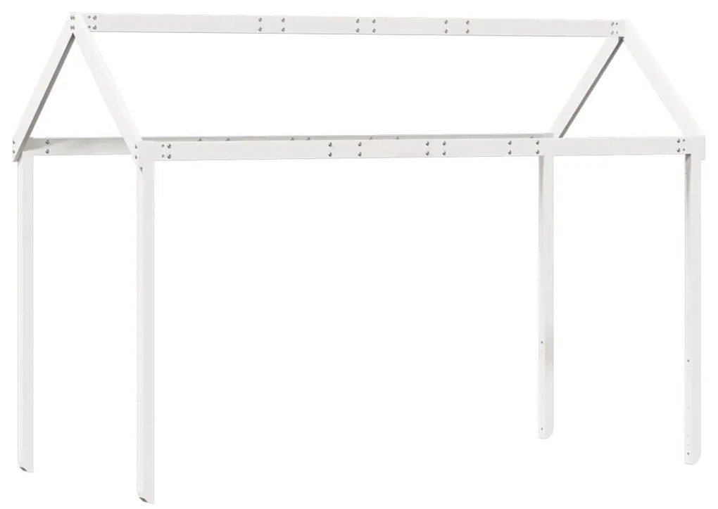 Cama alta c/ escada e telhado 90x190 cm pinho maciço branco