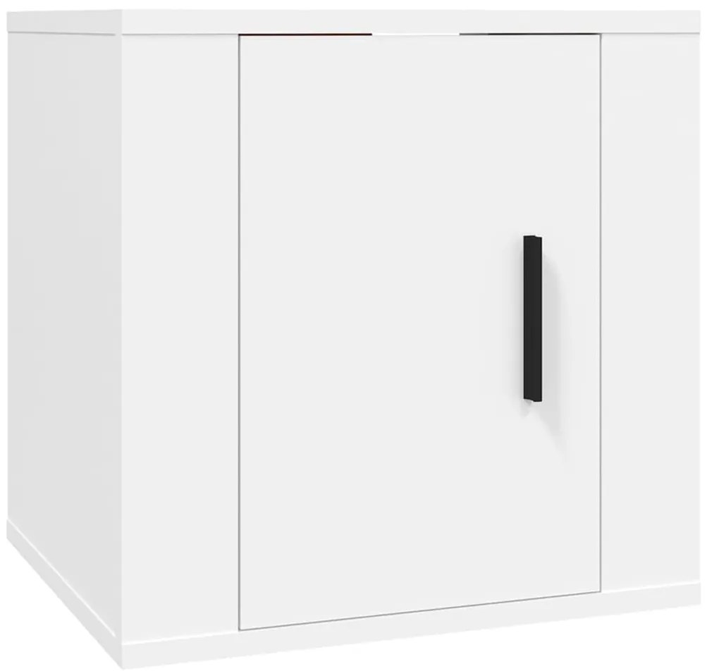 Conjunto móveis de TV 4 pcs madeira processada branco