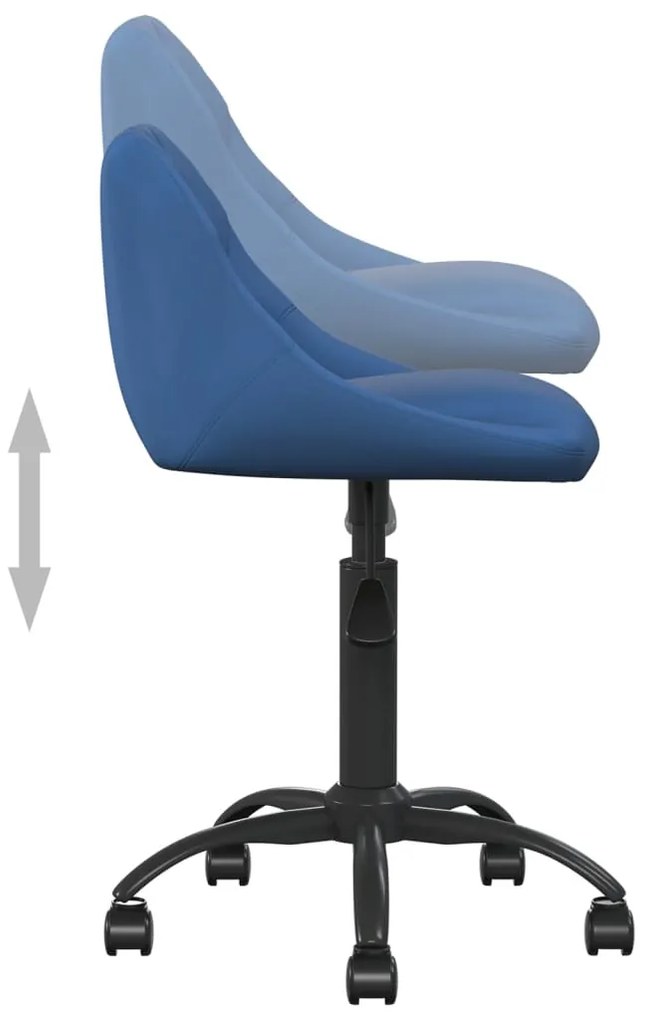 Cadeira de escritório veludo azul