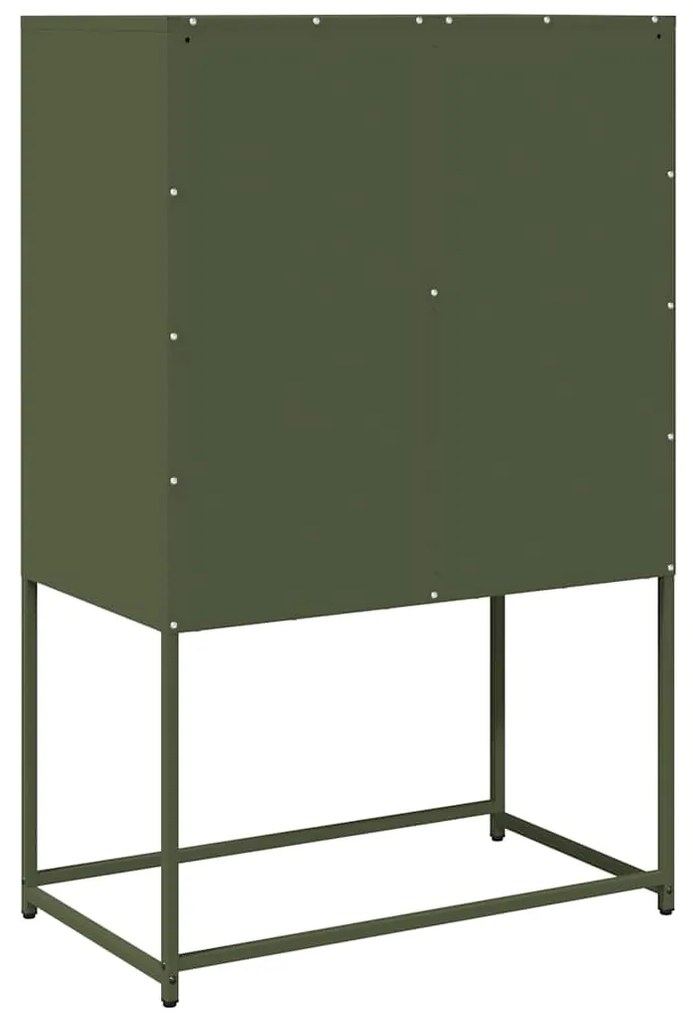 Aparador alto 68x39x107 cm aço verde azeitona