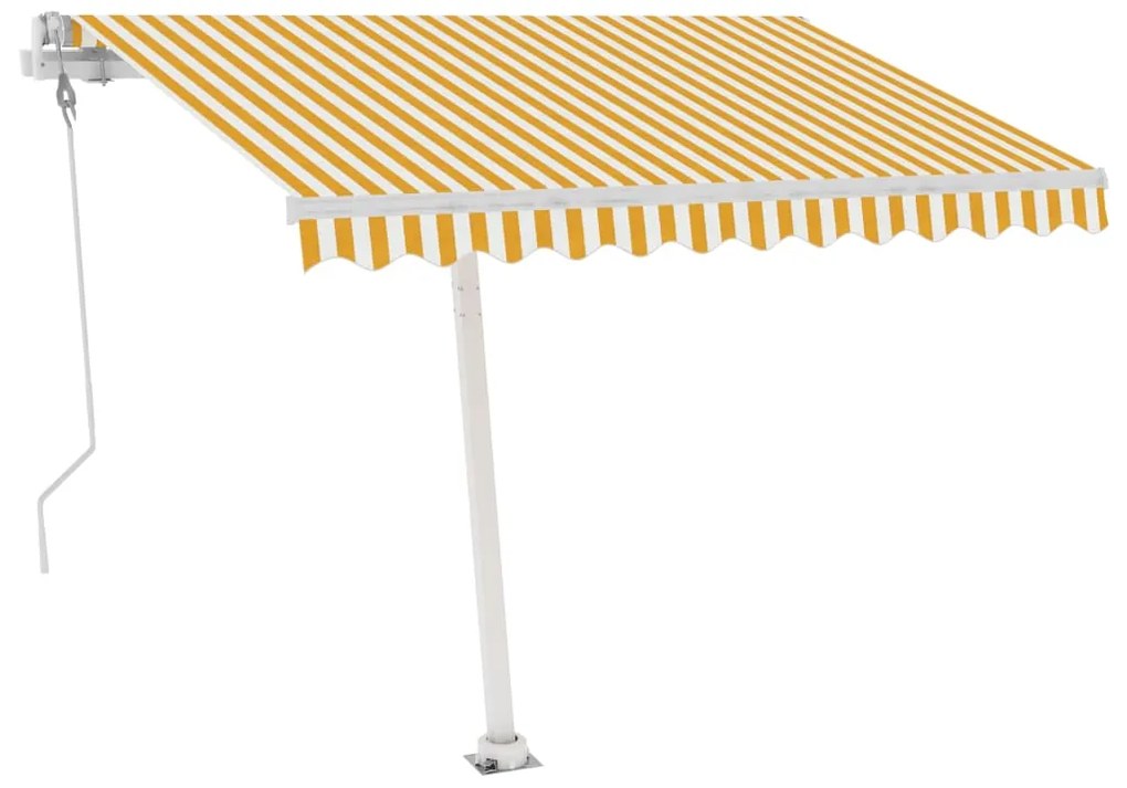 Toldo automático independente 350x250 cm amarelo e branco