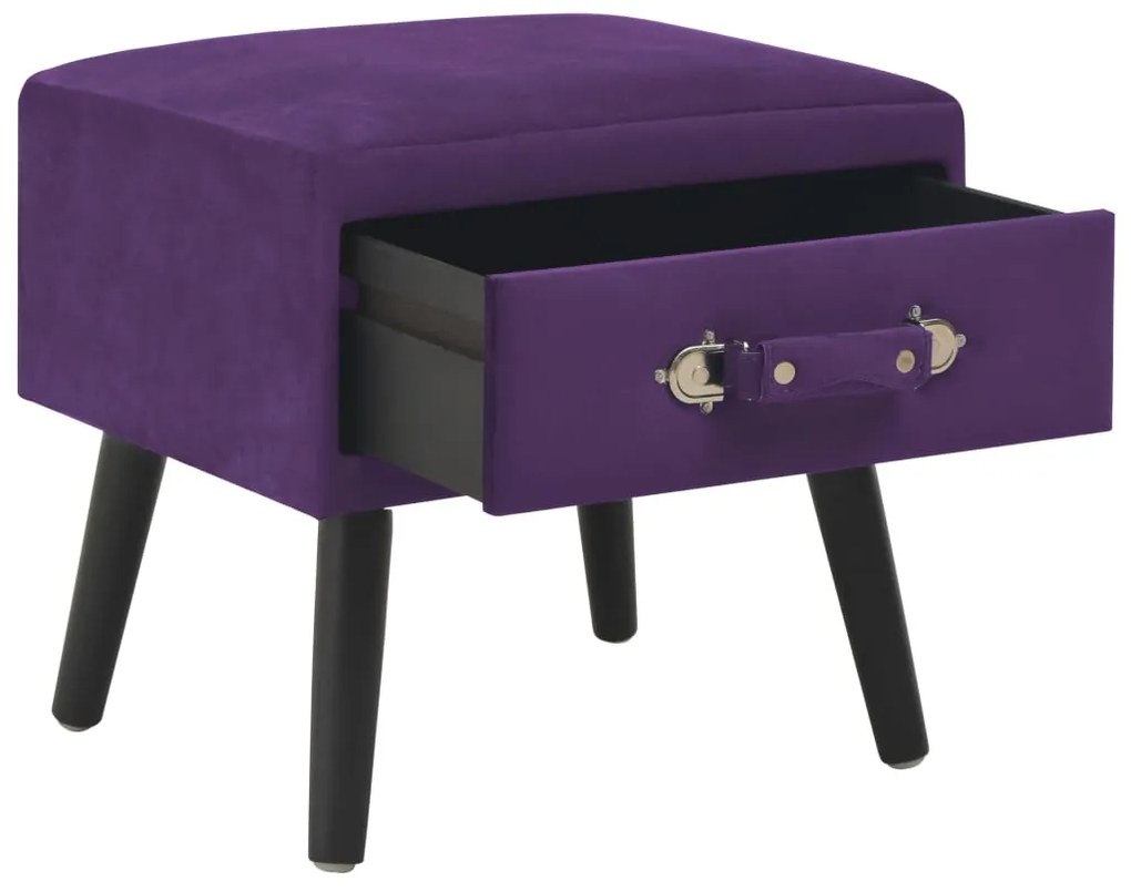 Mesas-de-cabeceira 2 pcs 40x35x40 cm veludo roxo-escuro