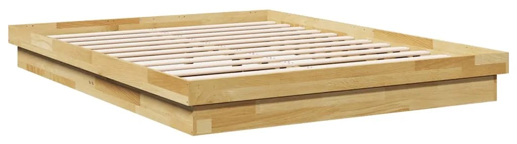 Estrutura de cama sem colchão 135x190 cm de madeira de carvalho