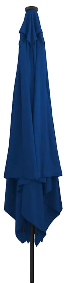 Guarda-sol Quadrado de Jardim com Luzes LED 295x245 cm Azul Celeste