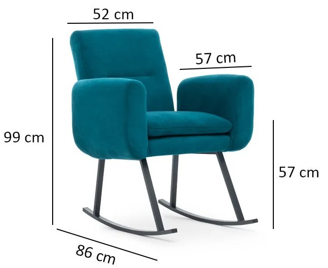 Cadeira de Balanço Kono – Verde Petróleo – 86x50x50x48 cm