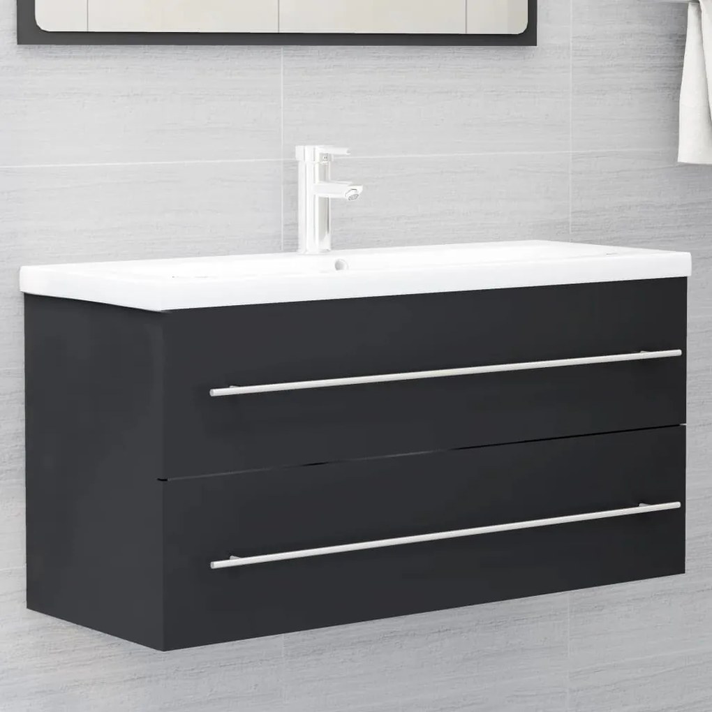 804721 vidaXL Armário lavatório 100x38,5x48 cm contraplacado cinzento