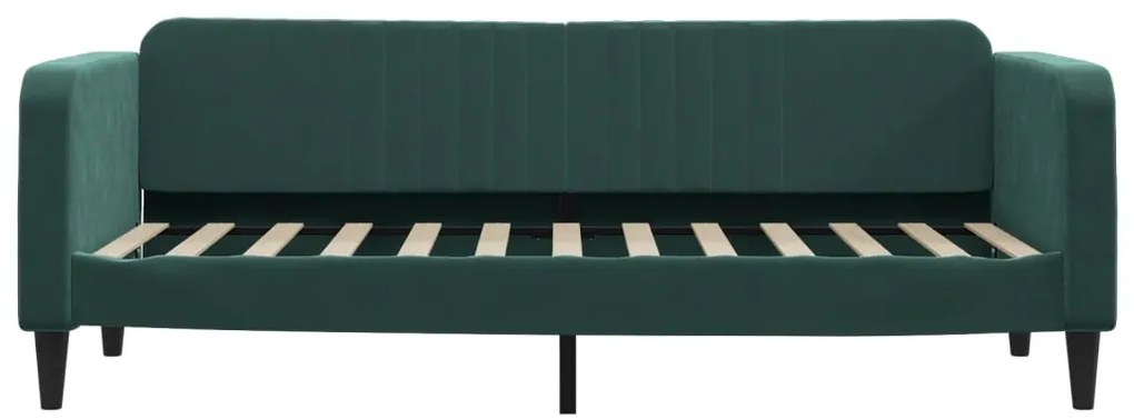 Sofá-cama com colchão 80x200 cm veludo verde-escuro