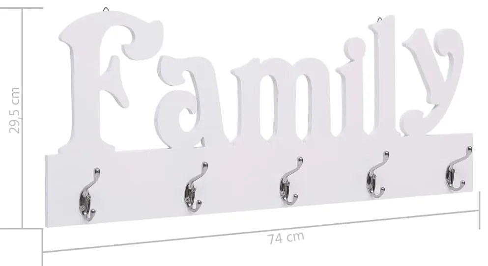 Cabide de parede FAMILY 74x29,5 cm