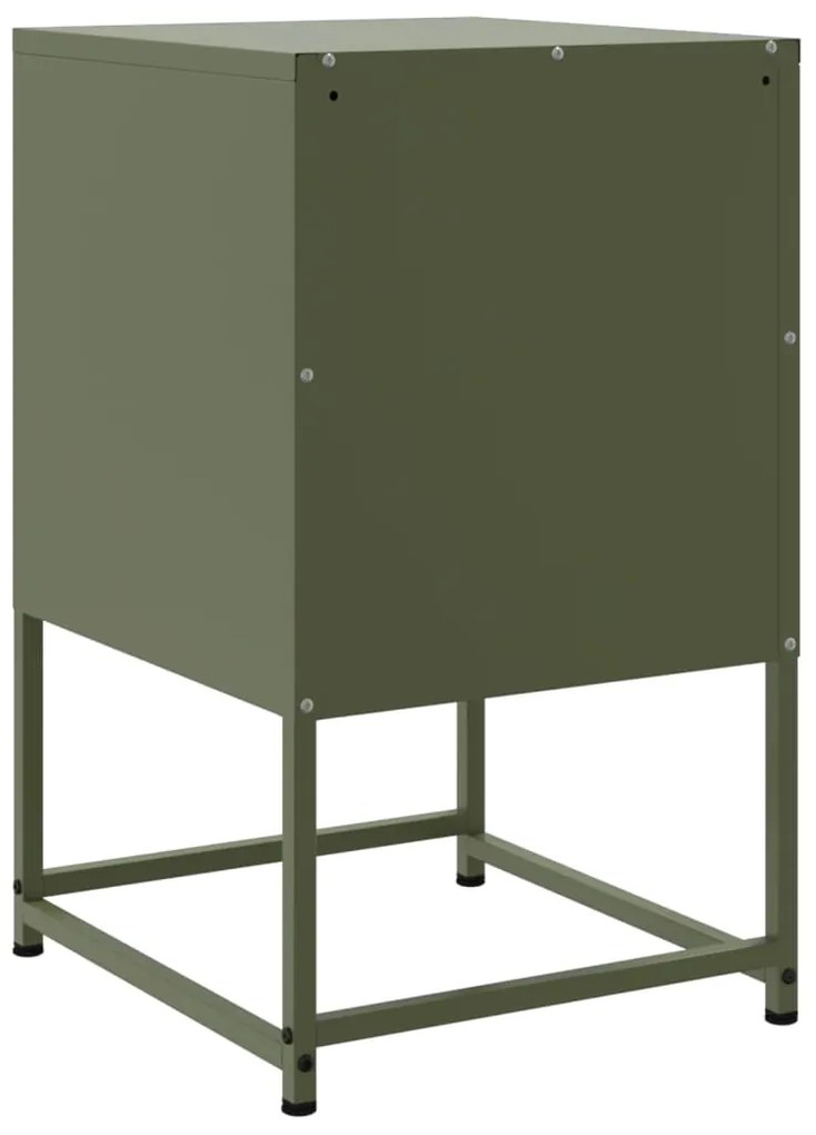 Mesas de cabeceira 2 pcs 36x39x60,5 cm aço verde azeitona