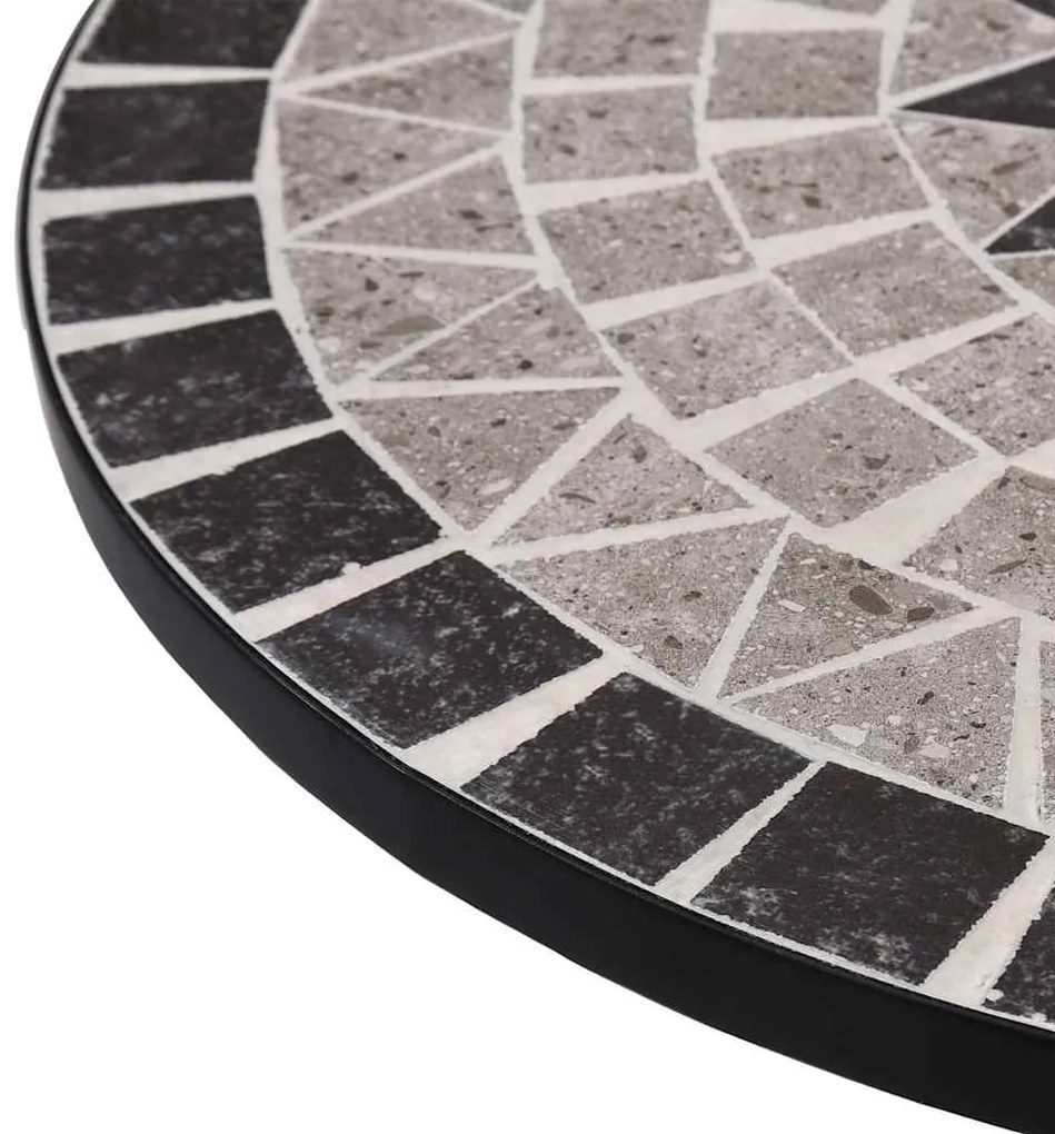 Mesa bistrô em mosaico 60 cm cerâmica cinzento