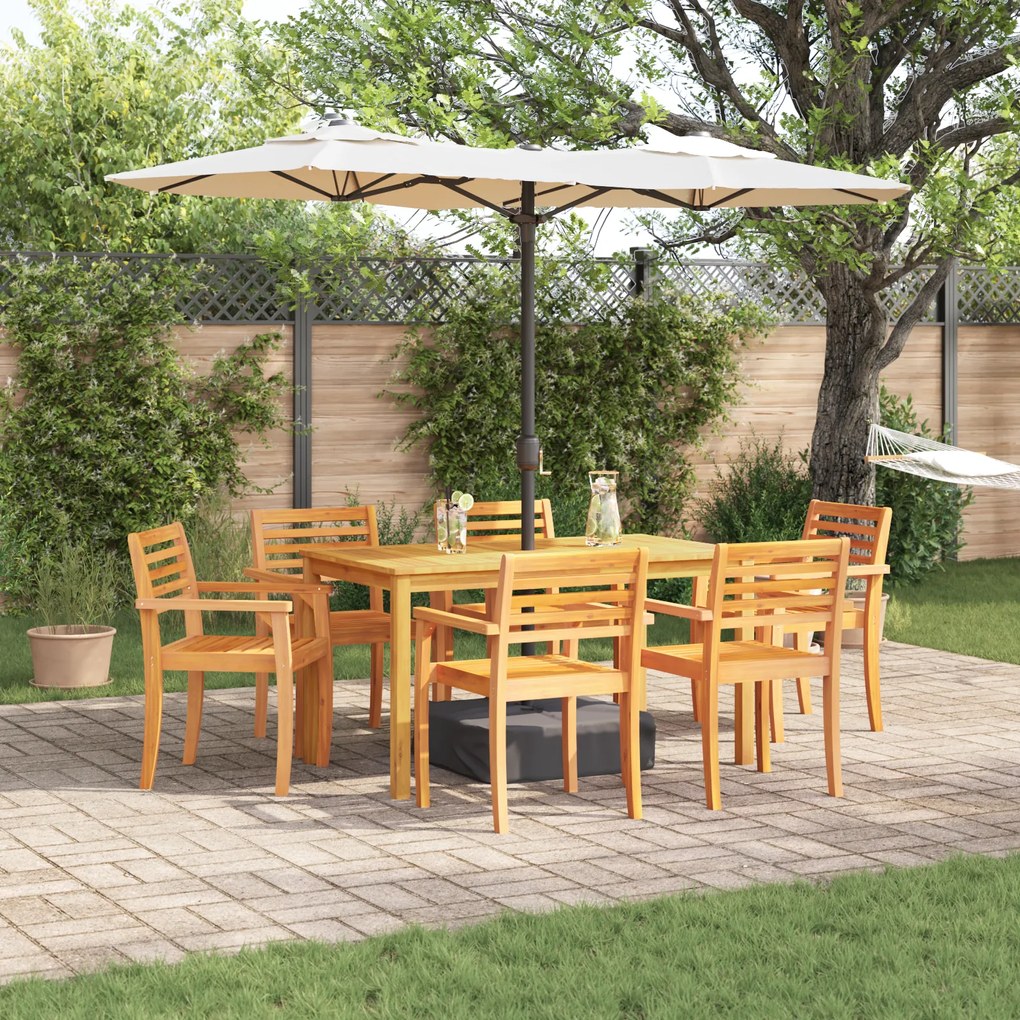 Conjunto de Jantar de Jardim VidaXL com 7 Peças em Madeira Sólida de Acácia