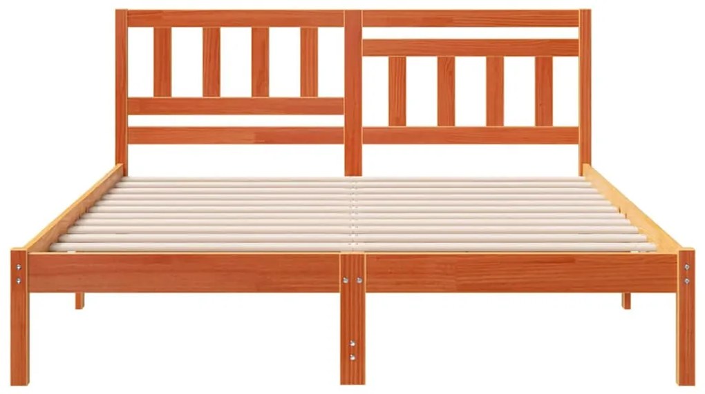 Estrutura da Cama com cabeceira Castanho-mel 140 x 200 cm