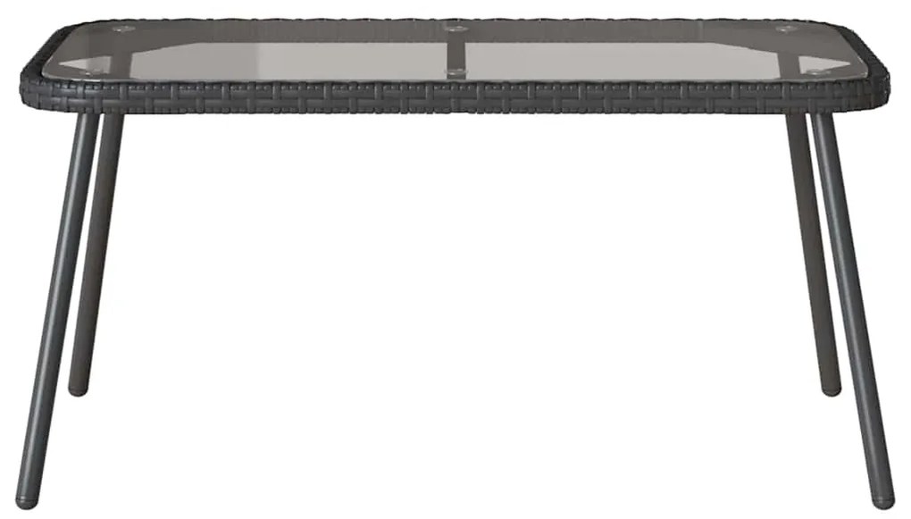 Mesa de café vidaXL Preta 90x45x42 cm Vime Sintético