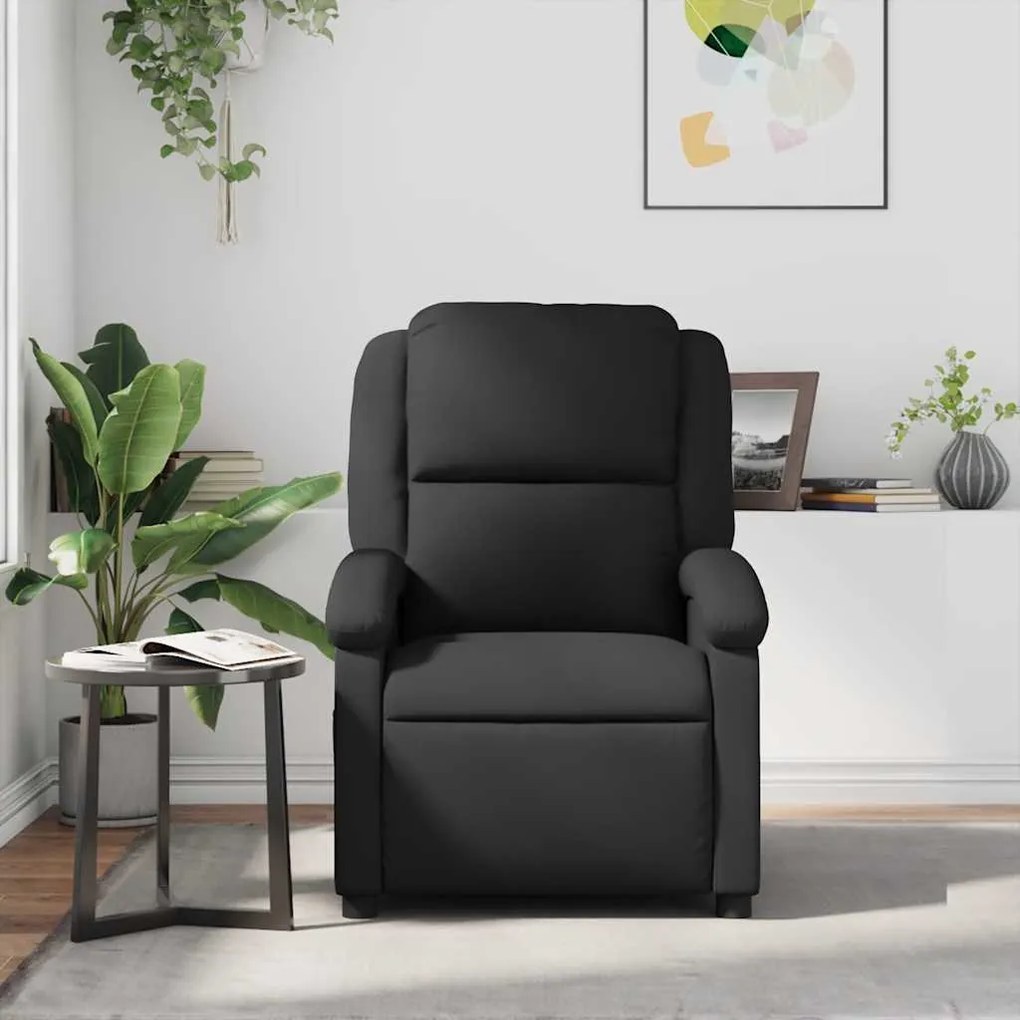Poltrona de massagens reclinável couro genuíno preto