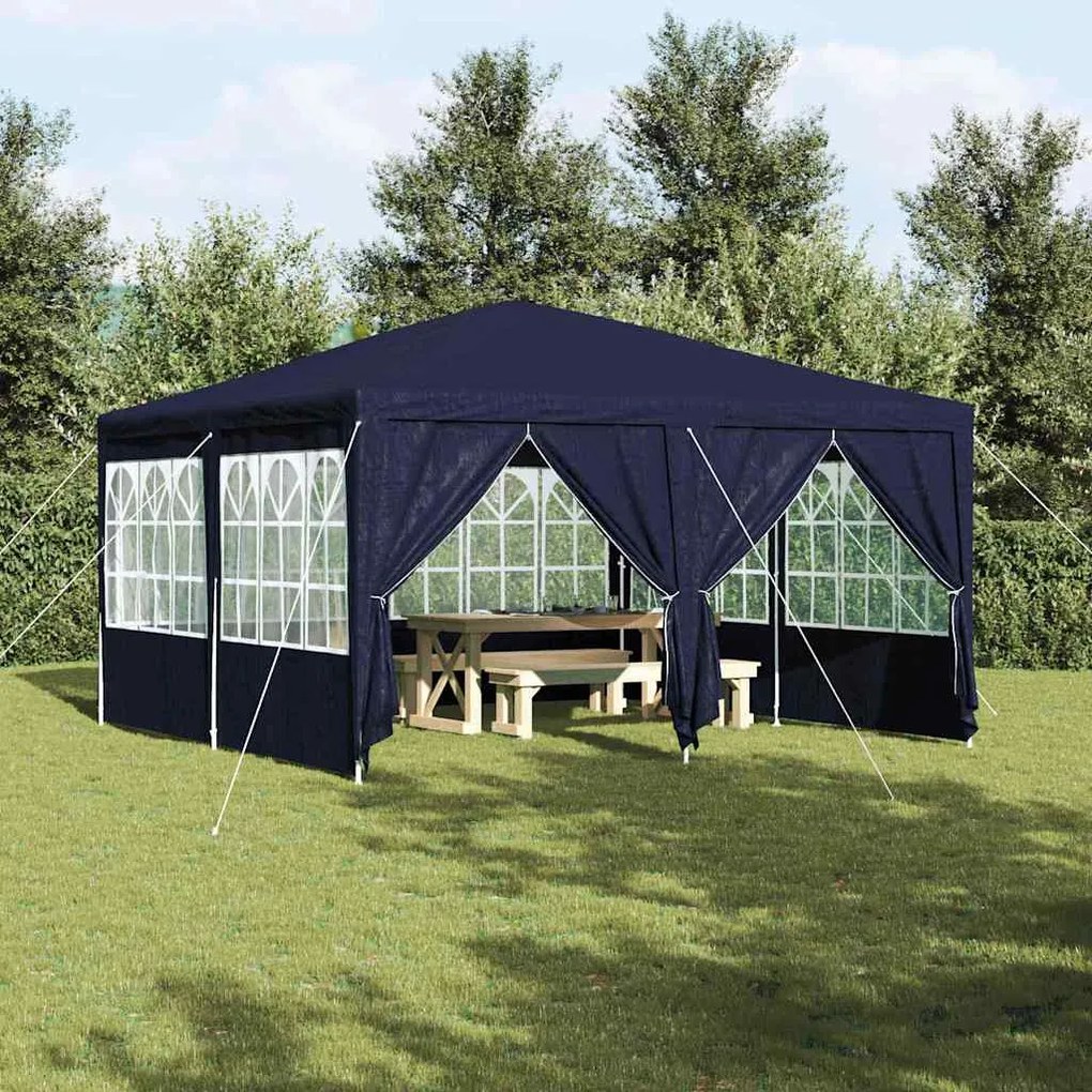 vidaXL Tenda pra Festa 8 Lados Azuis 4x4 m PE