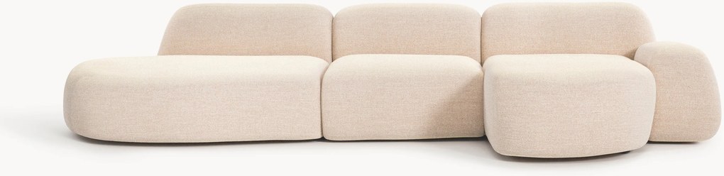 Sofá de canto modular em bouclé Wolke (4 lugares)