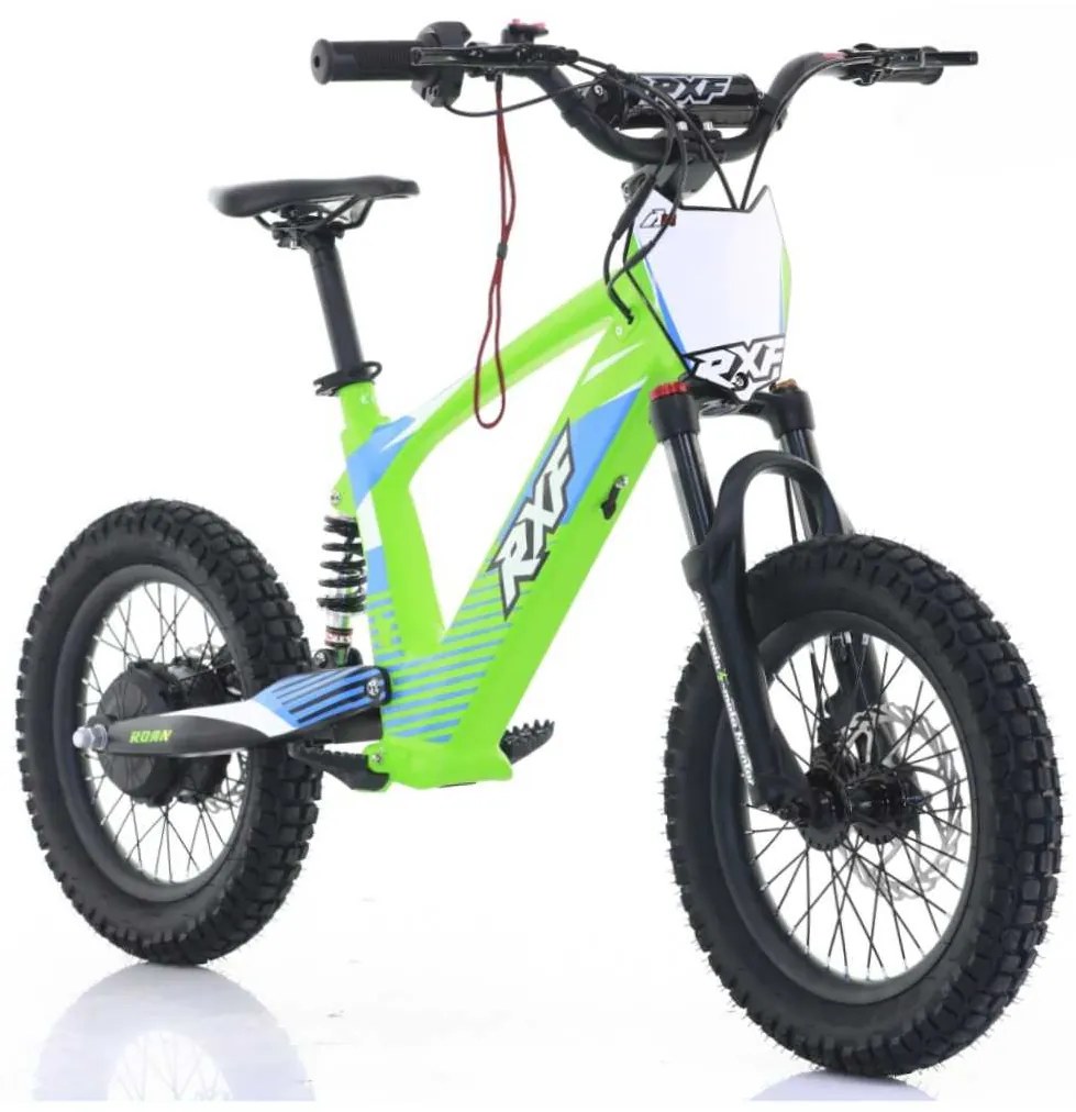 Bicicleta elétrica infantil sem pedais 500W 36V 5Ah 16” RXF Evo Verde