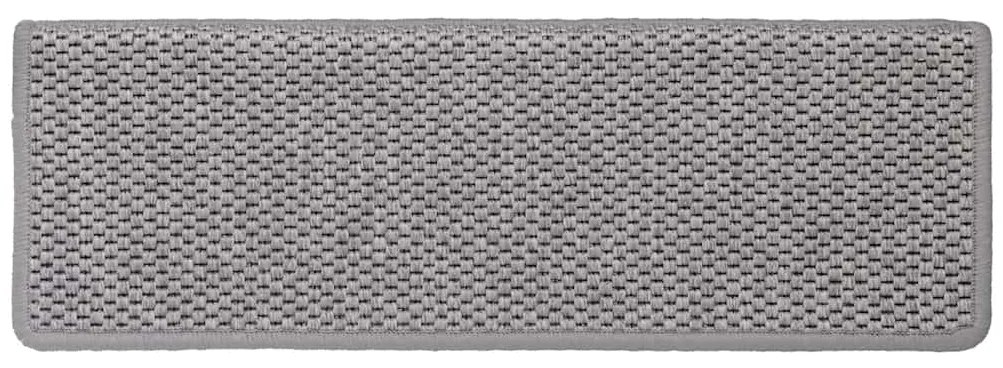 Tapetes escada adesivos aspeto sisal 30pcs 65x21x4 cm prateado