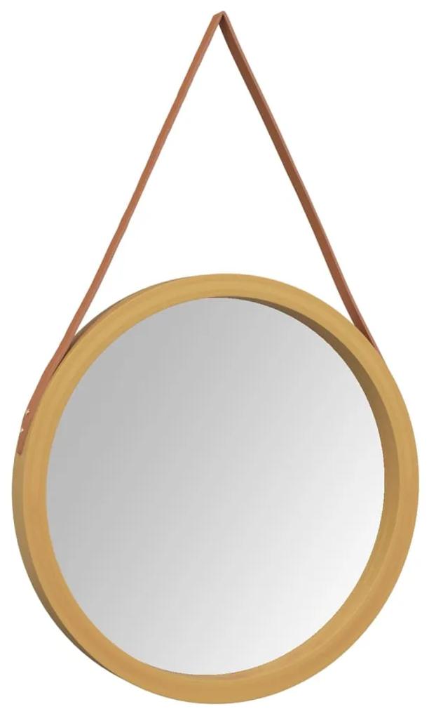 Espelho de parede com alça Ø 55 cm dourado