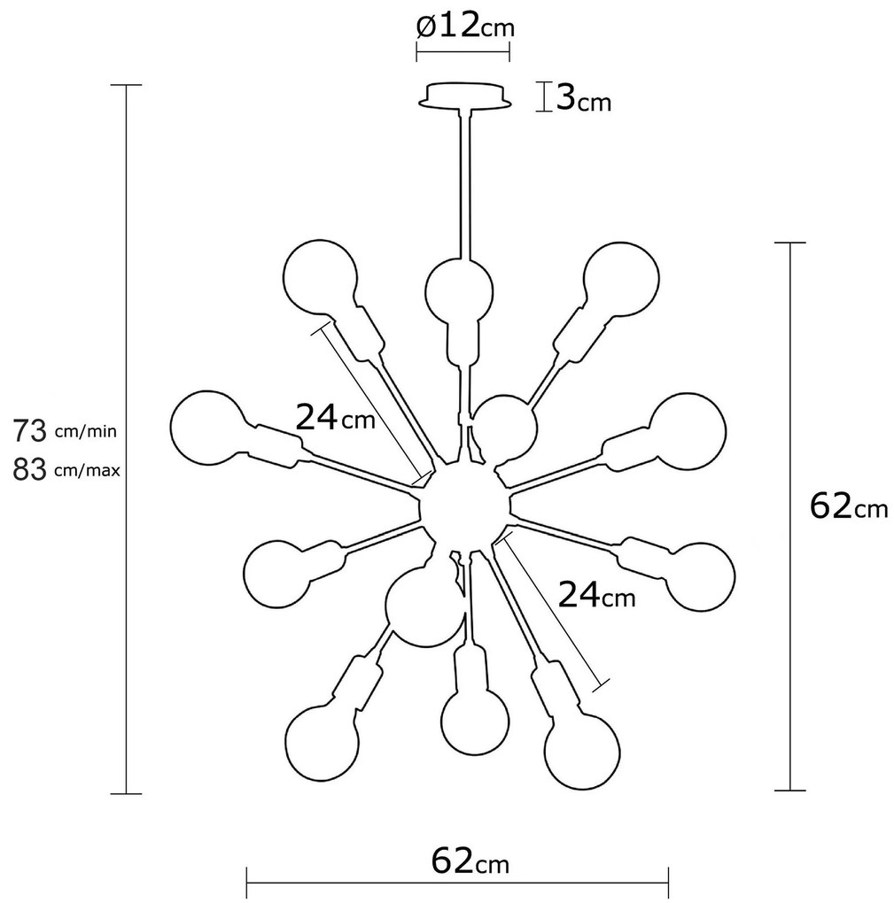 Candeeiro de Teto Harput – Preto – Diâmetro 62 cm