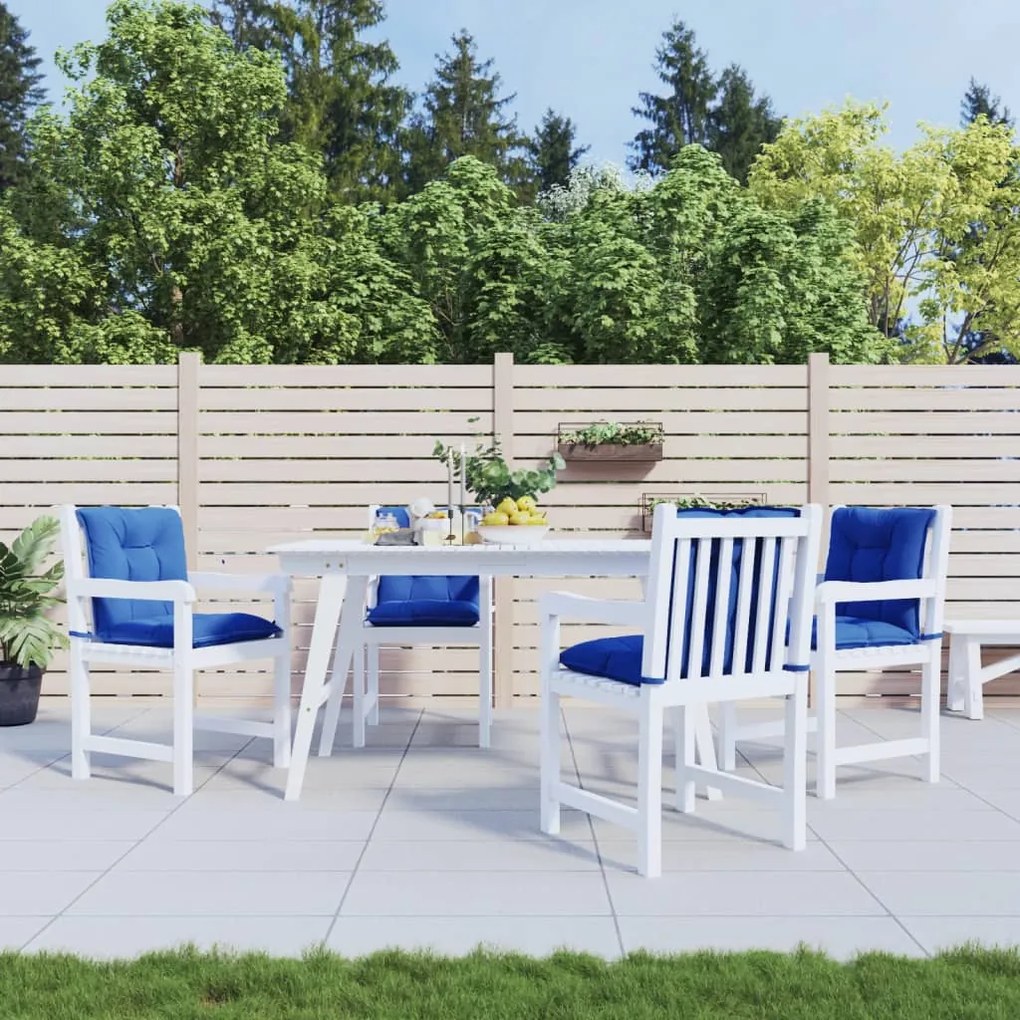 vidaXL Almofadões lombares p/ cadeiras de jardim 4pcs tecido azul real