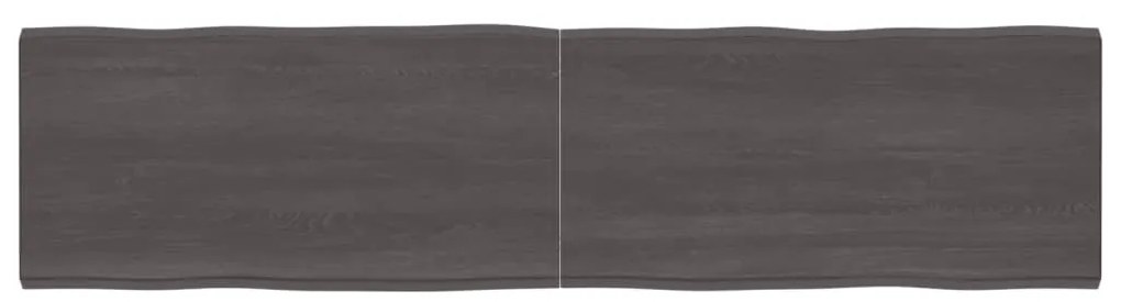 Tampo mesa 200x50x4 carvalho tratado borda viva cinza-escuro
