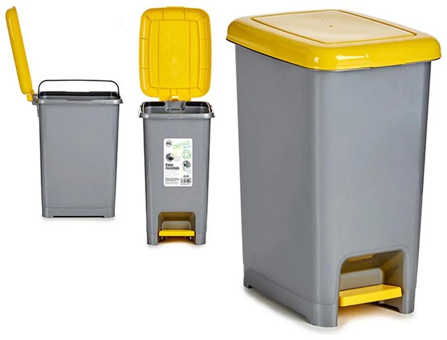 Caixote do Lixo com Pedal Amarelo Plástico 40 L (31 x 55,5 x 42,5 cm)