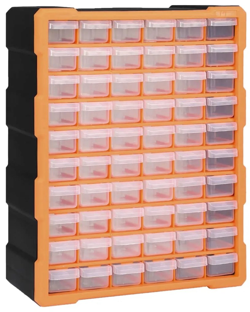 147587 vidaXL Caixa organizadora com 60 gavetas 38x16x47,5 cm
