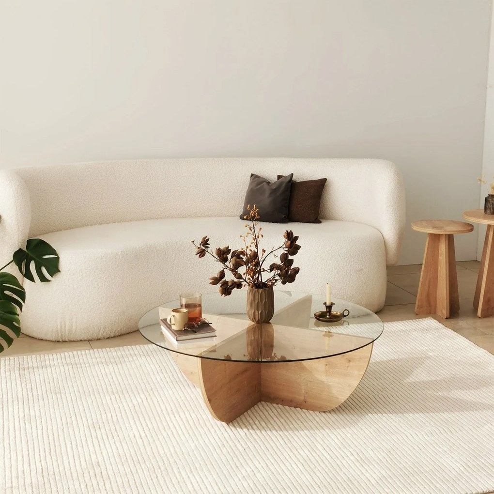 Mesa de Café Lily - Carvalho Safira - 90x30x90 cm