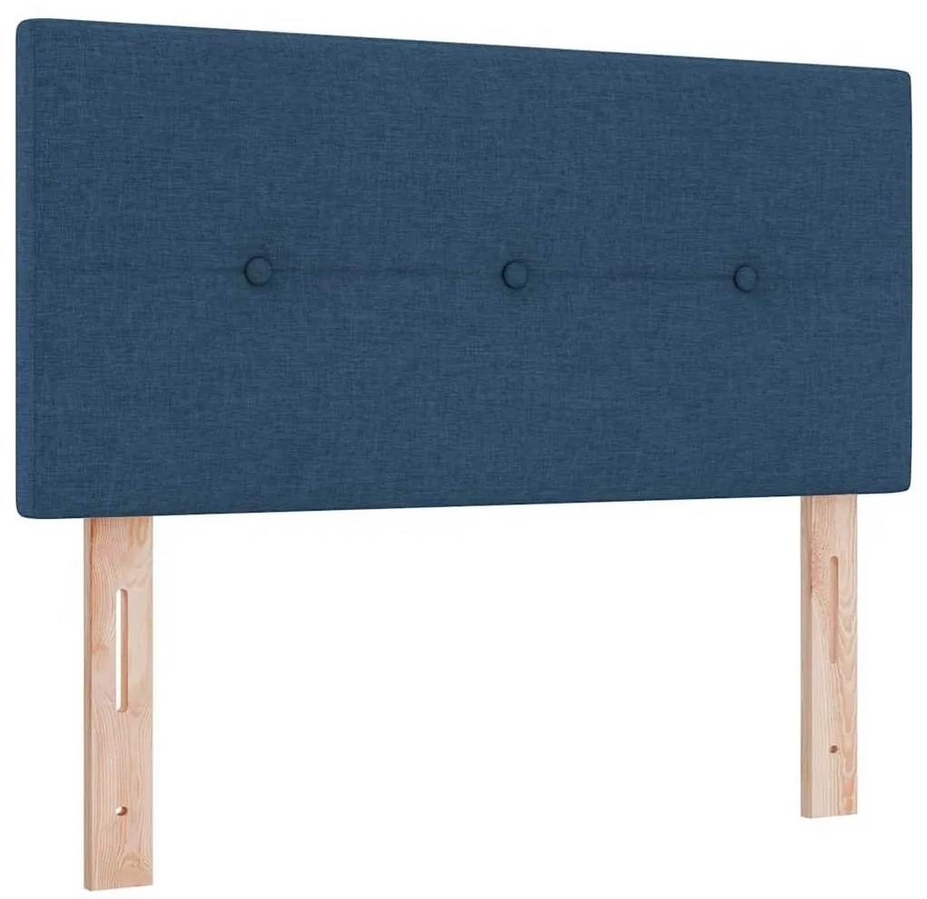 Cama Box com Colchão &amp; LED Azul 90x200 cm Tecido