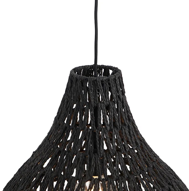 Candeeiro de suspensão retro preto 45 cm - Lina Drop