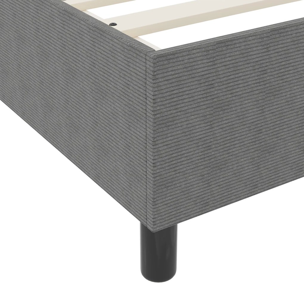 Cama Box Spring com Colchão Cinza Claro 120x200 cm Tecido de Veludo Co