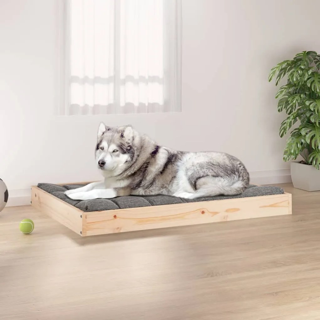 820866 vidaXL Cama para cães 101,5x74x9 cm madeira de pinho maciça
